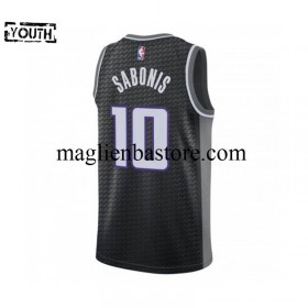 Maglia NBA Sacramento Kings Domantas Sabonis 10 Jordan Statement Edition 2022-2023 Nero Swingman - Bambino